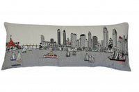 35" White San Diego Daylight Skyline Lumbar Decorative Pillow