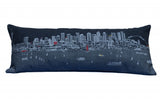 35" Black Seattle Nighttime Skyline Lumbar Decorative Pillow