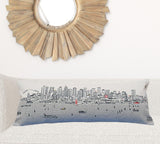 35" White Seattle Daylight Skyline Lumbar Decorative Pillow
