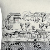 35" White St Michael's Daylight Skyline Lumbar Decorative Pillow