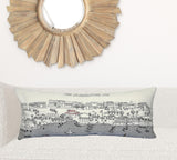 35" White St Michael's Daylight Skyline Lumbar Decorative Pillow