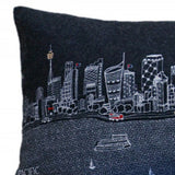 35" Black Sydney Nighttime Skyline Lumbar Decorative Pillow