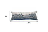 35" White Sydney Daylight Skyline Lumbar Decorative Pillow