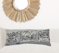 35" White Vail Daylight Skyline Lumbar Decorative Pillow