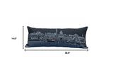 35" Black Washington DC Nighttime Skyline Lumbar Decorative Pillow