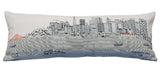 35" White San Francisco Daylight Skyline Lumbar Decorative Pillow