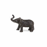 7" Gray Rustic Cast Iron Elephant Hand Painted  Sculpture
