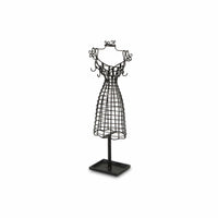 17" Black Metal Dress Form Sculpture and Jewelry Holder