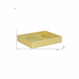 10" Gold Rectangular Wood Handmade Tray