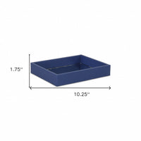 10" Navy Blue Rectangular Wood Handmade Tray