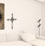 22" Gray Metal Scroll Design Gray Hanging Cross Wall Decor
