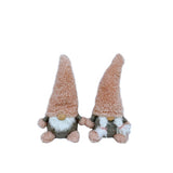 Set Of Two 14" Pink Fabric Christmas Gnome