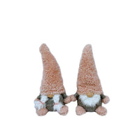 Set Of Two 14" Pink Fabric Christmas Gnome