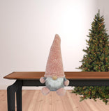 Set Of Two 14" Pink Fabric Christmas Gnome