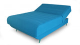 Aqua Blue Adjustable Hybrid Storage Bed with Full Mattress