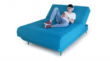 Aqua Blue Adjustable Hybrid Storage Bed with Full Mattress