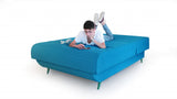 Aqua Blue Adjustable Hybrid Storage Bed with Full Mattress