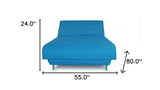 Aqua Blue Adjustable Hybrid Storage Bed with Full Mattress