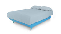 Aqua Blue Adjustable Hybrid Storage Bed with Full Mattress