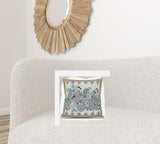 18x18 Light Green Purple Brown Bee Blown Seam Broadcloth Animal Print Throw Pillow