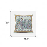 18x18 Light Green Purple Brown Bee Blown Seam Broadcloth Animal Print Throw Pillow