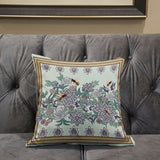 20x20 Light Green Purple Brown Bee Blown Seam Broadcloth Animal Print Throw Pillow