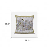 28x28 Purple Brown Bee Blown Seam Broadcloth Animal Print Throw Pillow