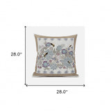 28x28 Pink Gray Elephant Blown Seam Broadcloth Animal Print Throw Pillow