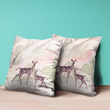 18x18 Black Pink Deer Blown Seam Broadcloth Animal Print Throw Pillow