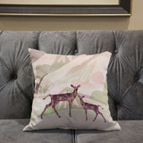 20x20 Black Pink Deer Blown Seam Broadcloth Animal Print Throw Pillow