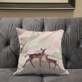 26x26 Black Pink Deer Blown Seam Broadcloth Animal Print Throw Pillow