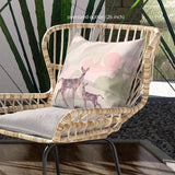 28x28 Black Pink Deer Blown Seam Broadcloth Animal Print Throw Pillow