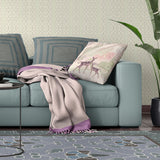 28x28 Black Pink Deer Blown Seam Broadcloth Animal Print Throw Pillow