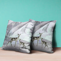 26x26 Black Purple Brown Deer Blown Seam Broadcloth Animal Print Throw Pillow