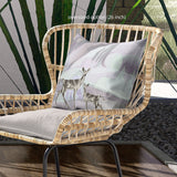 28x28 Black Purple Brown Deer Blown Seam Broadcloth Animal Print Throw Pillow