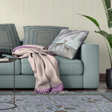 28x28 Black Purple Brown Deer Blown Seam Broadcloth Animal Print Throw Pillow