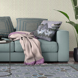 16x16 White Muted Purple Deer Blown Seam Broadcloth Animal Print Throw Pillow