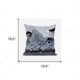 18x18 Black Gray Deer Blown Seam Broadcloth Animal Print Throw Pillow