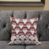 20x20 Red White Blown Seam Broadcloth Floral Throw Pillow