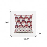 28x28 Red White Blown Seam Broadcloth Floral Throw Pillow