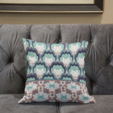 18x18 White Green Pink Blown Seam Broadcloth Floral Throw Pillow