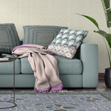 18x18 White Green Pink Blown Seam Broadcloth Floral Throw Pillow