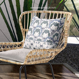 18x18 White Gray Blue Blown Seam Broadcloth Floral Throw Pillow