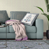 26x26 Off White Gray Blown Seam Broadcloth Floral Throw Pillow