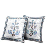 26x26 Off White Gray Blown Seam Broadcloth Floral Throw Pillow