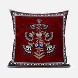 26x26 Red Blown Seam Broadcloth Floral Throw Pillow