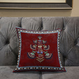 28x28 Red Blown Seam Broadcloth Floral Throw Pillow