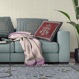 28x28 Red Blown Seam Broadcloth Floral Throw Pillow