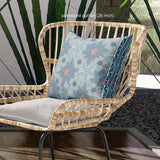 16x16 Blue Red Green Blown Seam Broadcloth Floral Throw Pillow