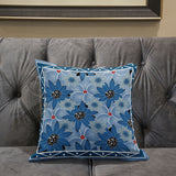 26x26 Gray Blue Blown Seam Broadcloth Floral Throw Pillow